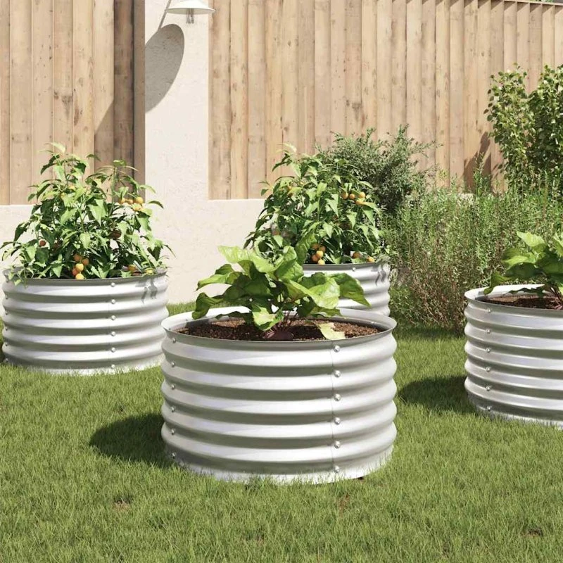 vidaXL forhøjet plantekasse 80x80x44 cm galvaniseret stål