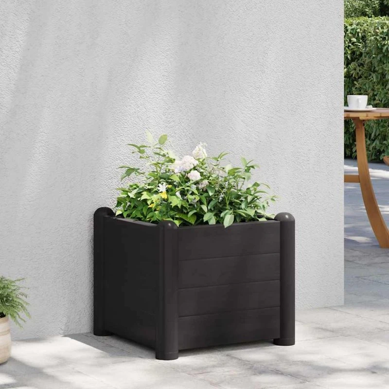vidaXL Højbed 43x43x35 cm PP Antracitgrå