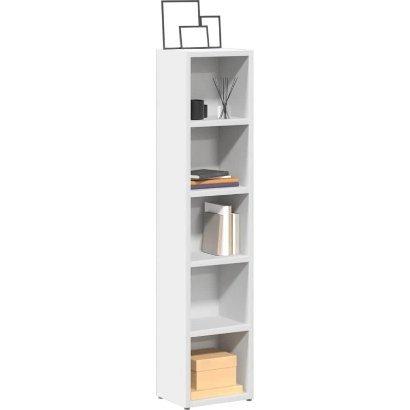 Uden mærke CD-reol 21x16x93,5 cm hvid højglans (2 stk)