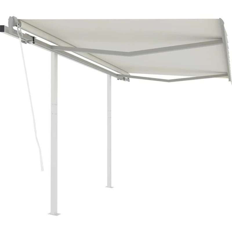 vidaXL markise med stolper 3x2,5 m automatisk - creme