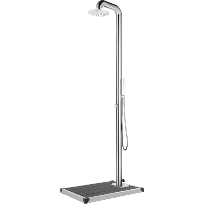 vidaXL havebruser 230 cm rustfrit stål - grå bund