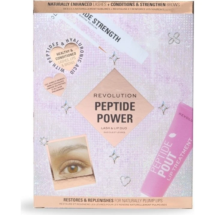 Makeup Revolution Peptide Power Lash & Lip Duo Gavesæt
