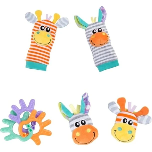 Playgro Ranglesokker og Håndledsrangler - Giraf & Zebra