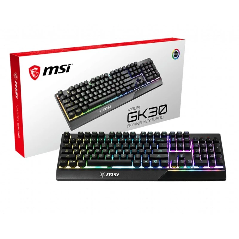 MSI Vigor GK30 mekanisk RGB USB-tastatur, US (sort)