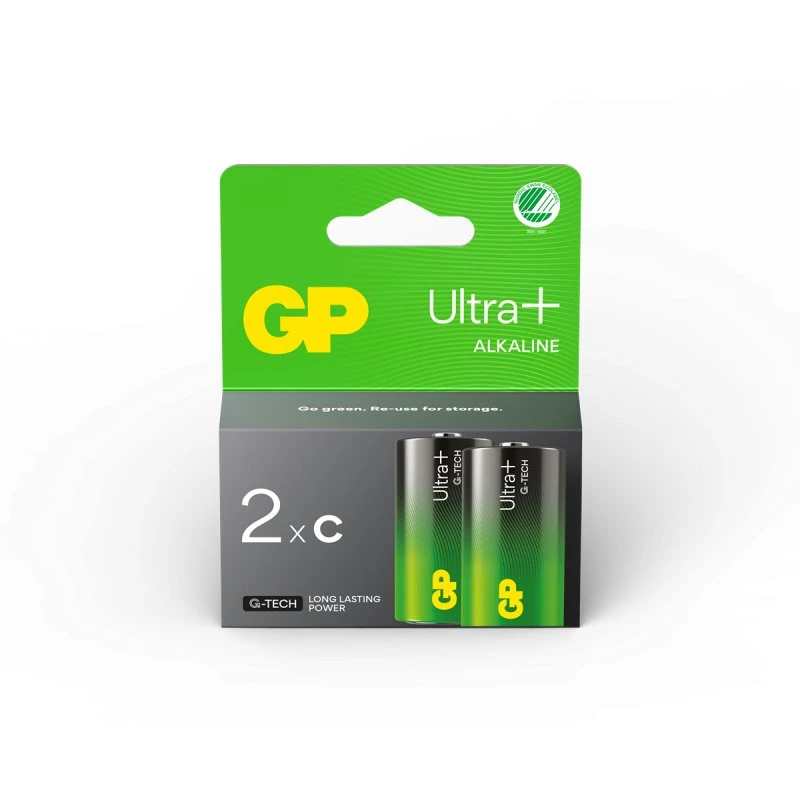 GP Ultra Plus C (LR14) alkalisk batteri 2-pak