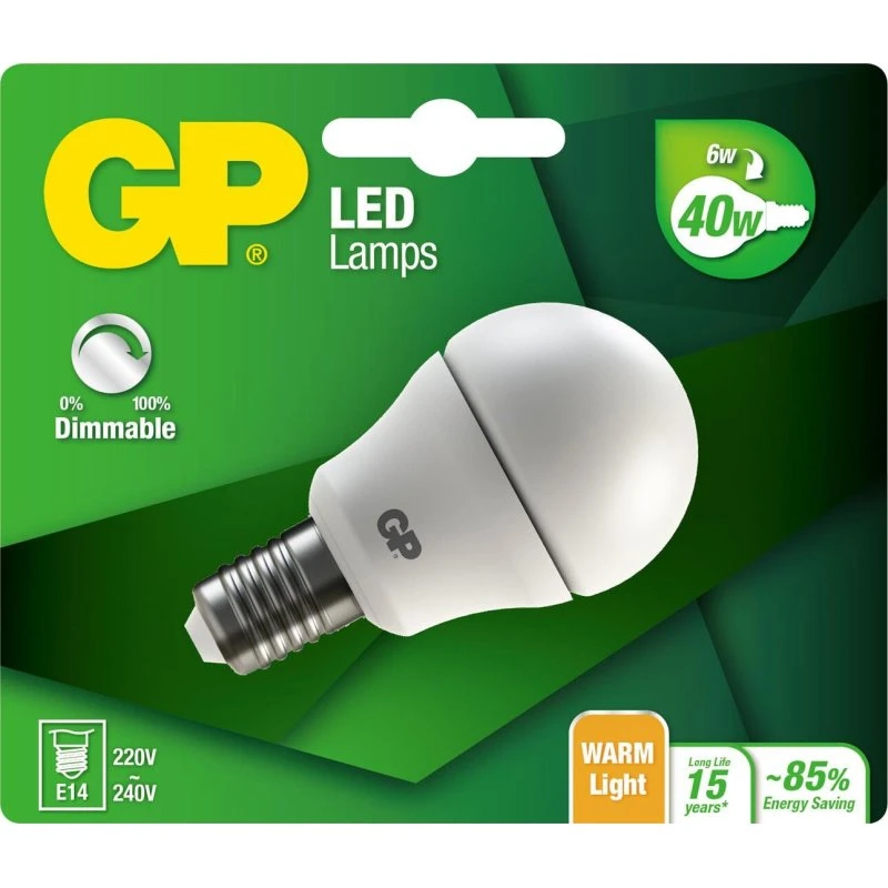 GP LED Mini Globe E14 DIM 6W (40W) 470lm