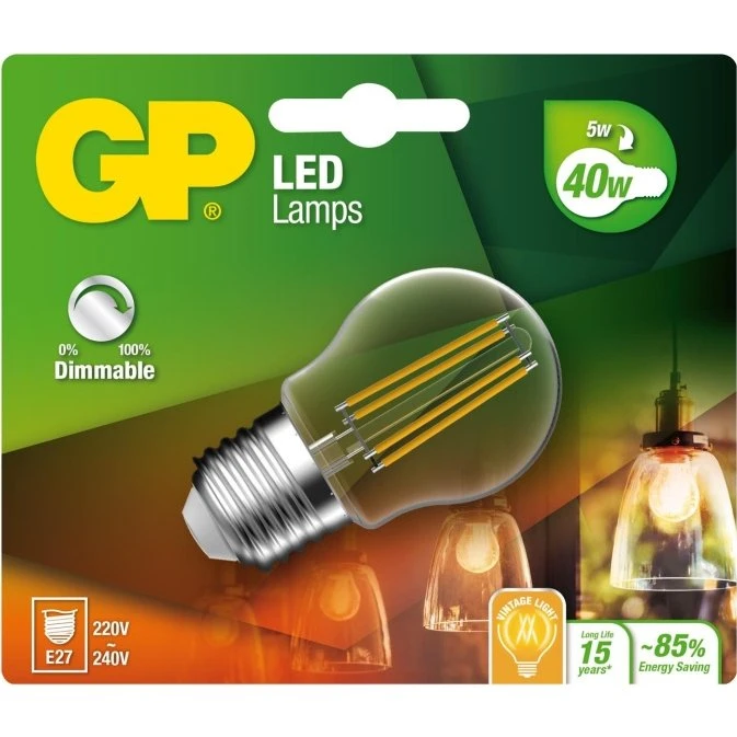 GP LED Filament Mini Globe E27 DIM 5W (40W) 470lm