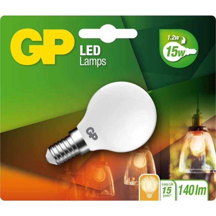 GP LED Filament Frozen Mini Globe E14 1,2W (15W) 136lm