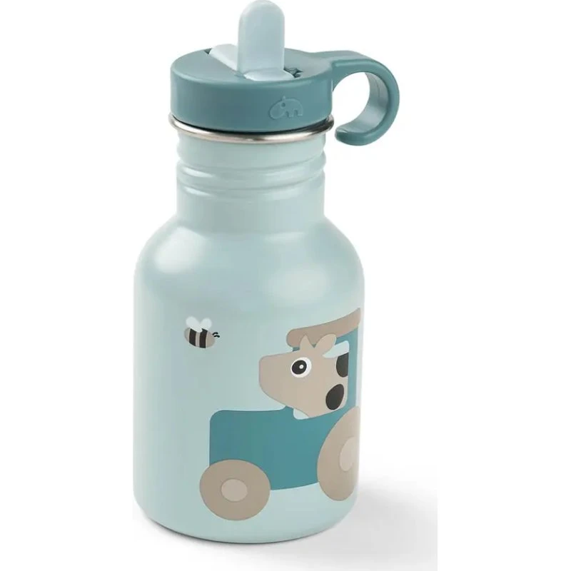 Done By Deer Flaske Tiny Farm 350 ml - Rustfrit stål, Blå