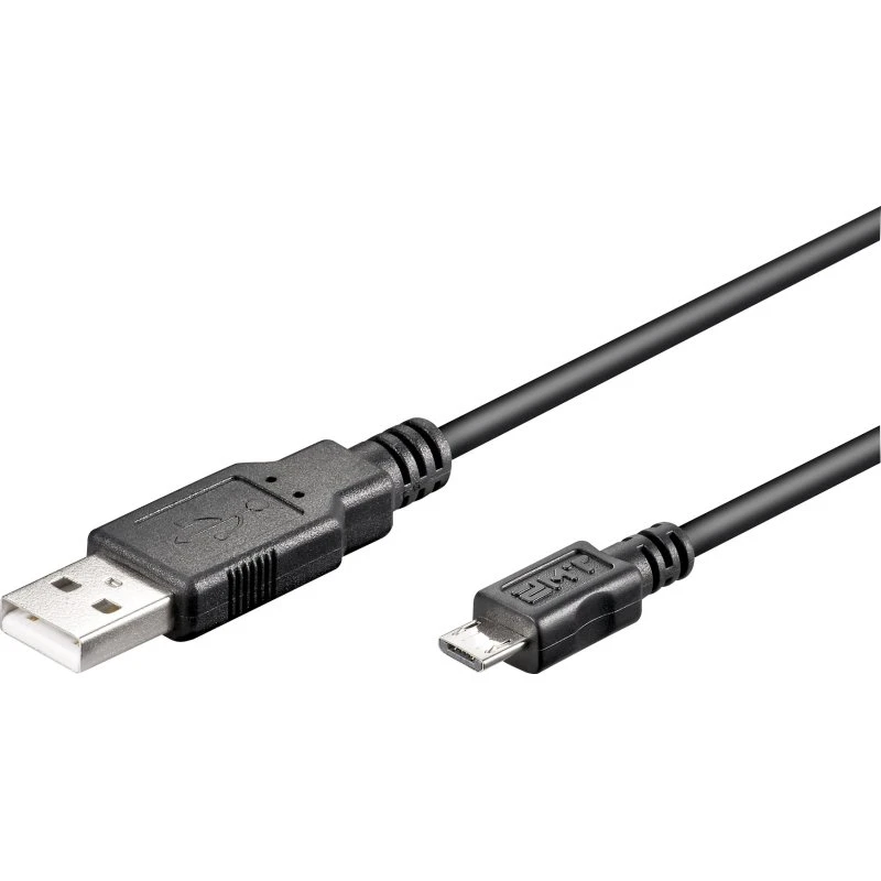Universal USB-A til Micro USB B kabel 1,8 m, sort