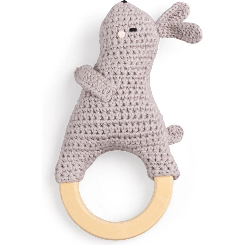 Sebra Play Hæklet rangle Kanin - Lilla, 17 cm