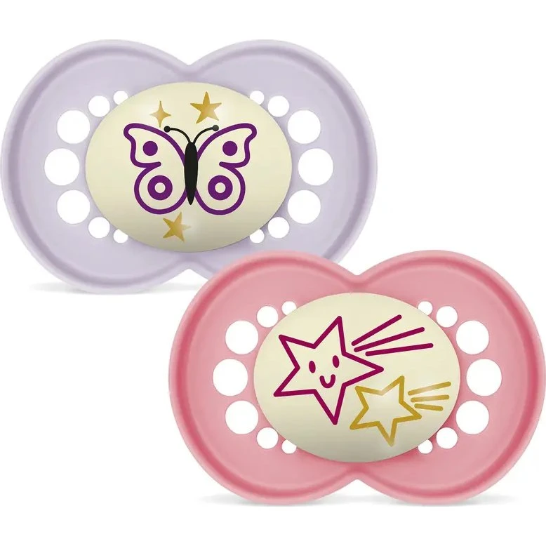 MAM Original Night Silk 2-pak 16–36 m – Pink