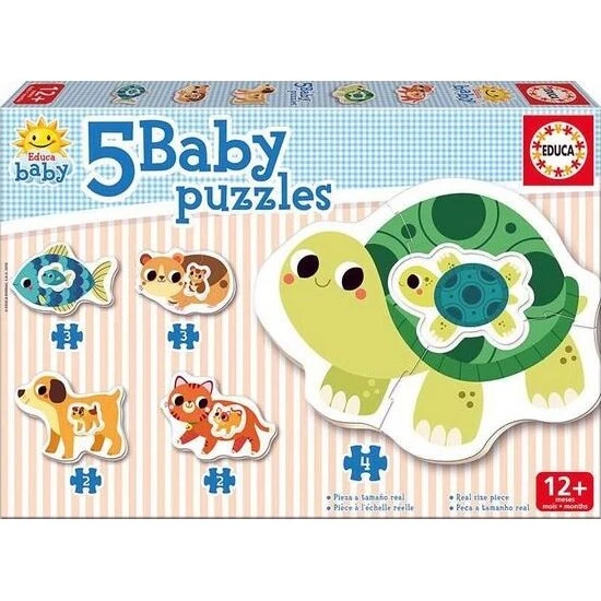 Educa Baby Puslespil 5 stk. (12+m) – Dyr