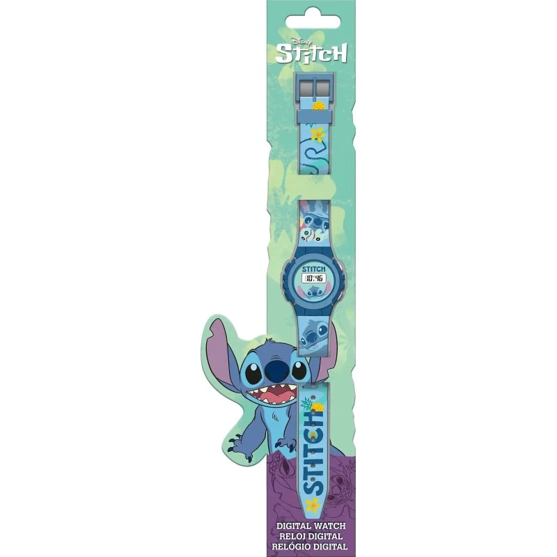 Lilo & Stitch LED digitalur til børn, blå – 18–22 cm (4+)