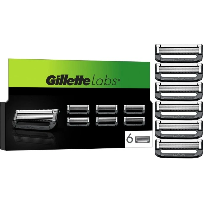 Gillette GilletteLabs barberblade 6 stk - grøn/sort