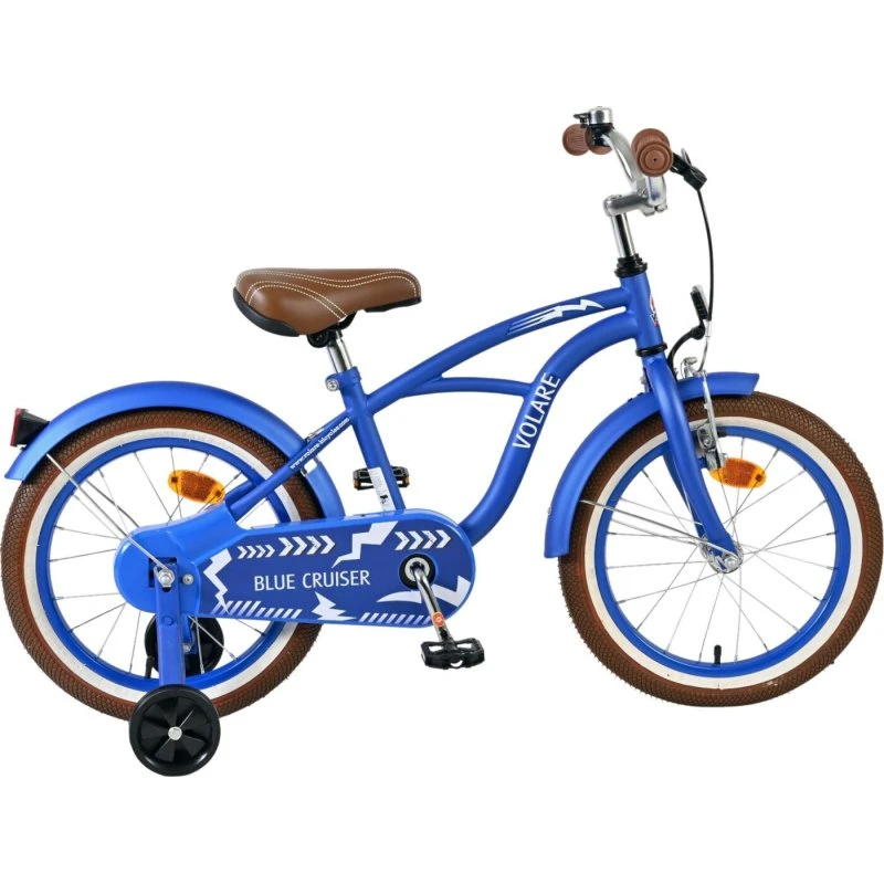 Volare Cruiser 16" Børnecykel - Blå med støttehjul