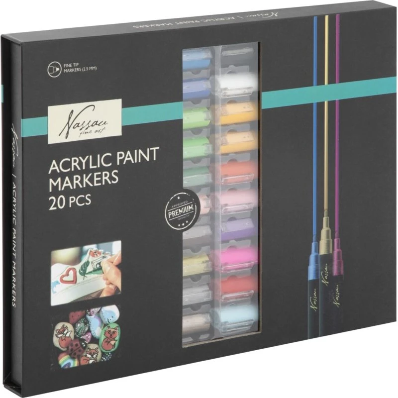 Nassau Fine Art Akrylmalingstusser 20 stk