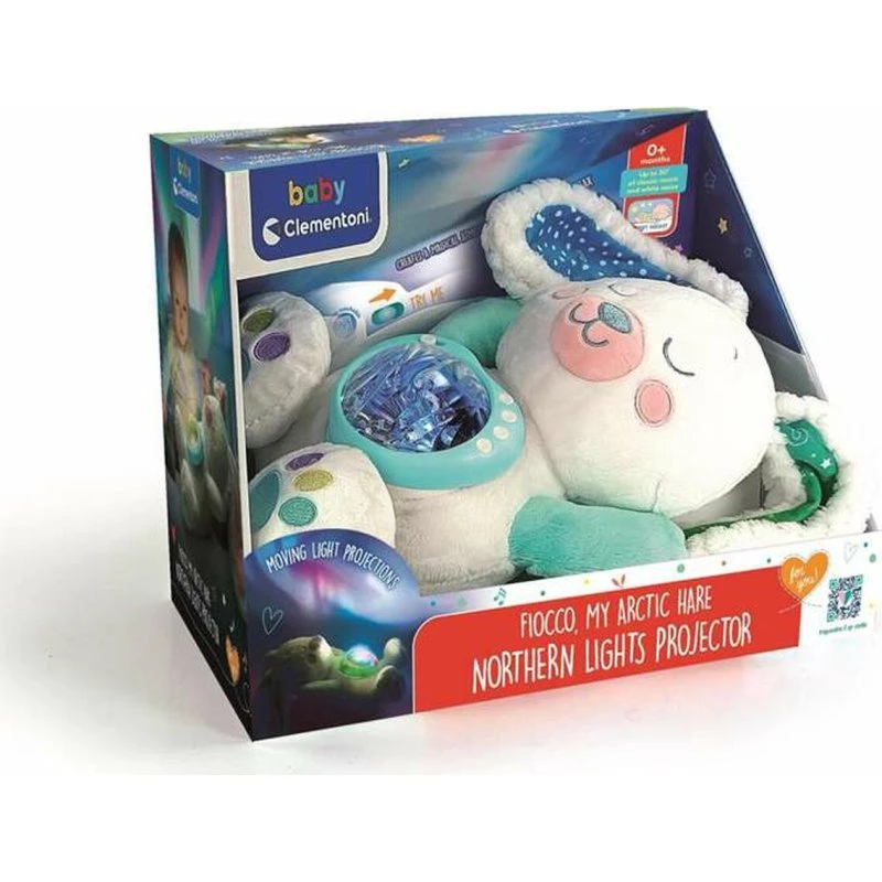 Clementoni Kanin aktivitetsbamse med nordlys-projektor