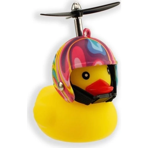 Winkee Cykel-gummiand Flower Power med hjelm og propel