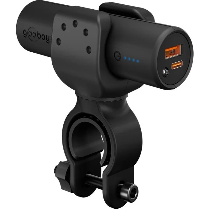 Goobay Bike Powerbank 5.0 5.000 mAh – USB-C + USB-A, sort