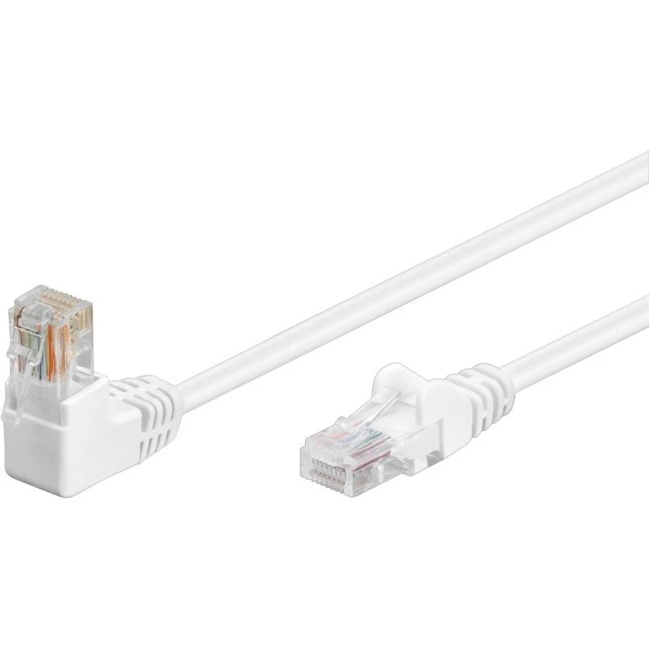 Goobay CAT5e netværkskabel 10 m, 90° RJ45, U/UTP, hvid