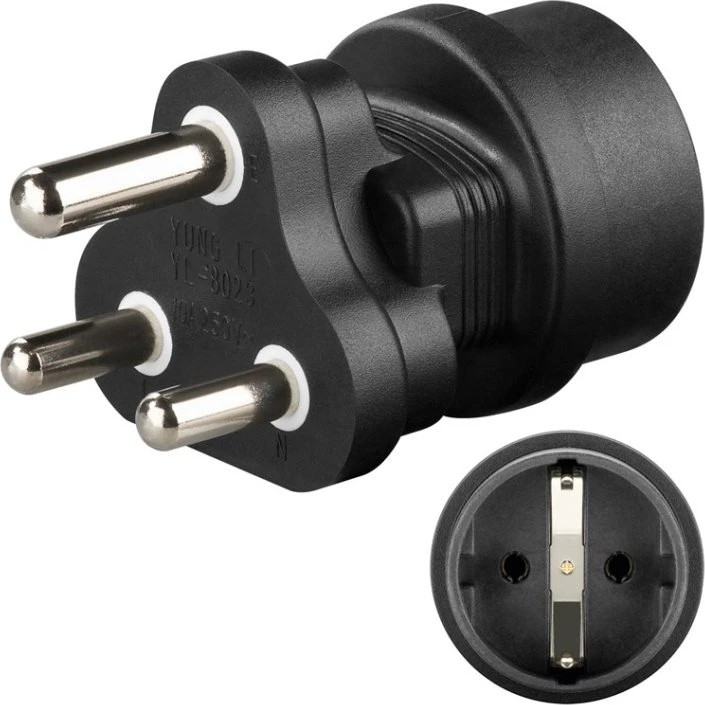 Goobay Rejseadapter CEE7/3 (EU) → Sydafrika Type M, sort