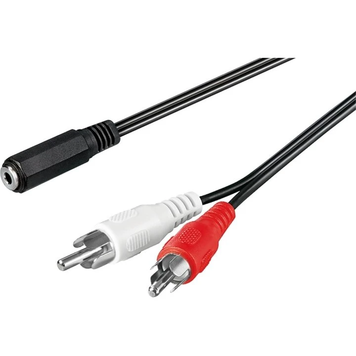 Goobay 3,5 mm (hun) til 2x RCA (han), stereo 1,4 m, sort