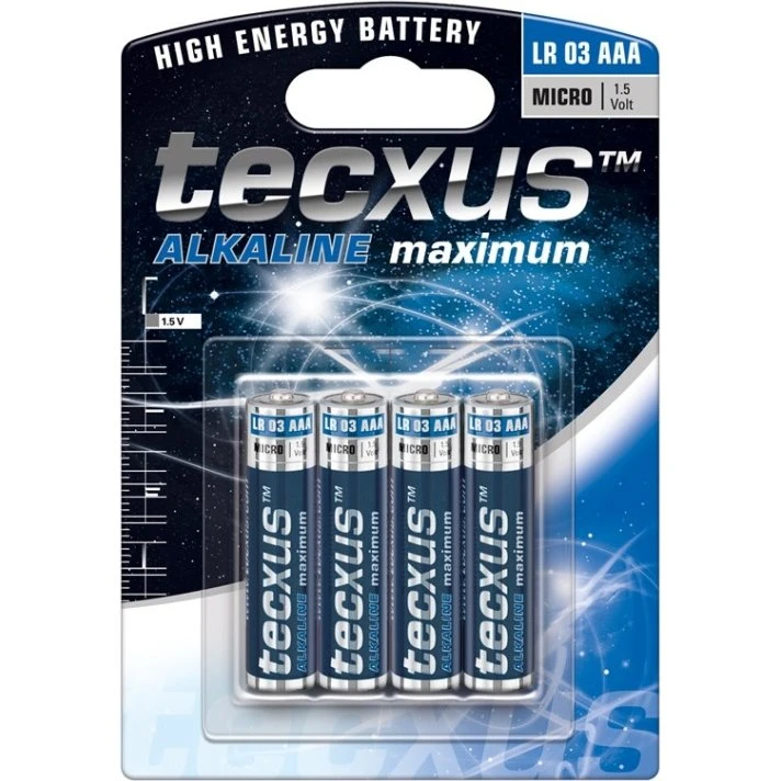 tecxus LR03/AAA 1,5V alkaline batteri – 4 stk.