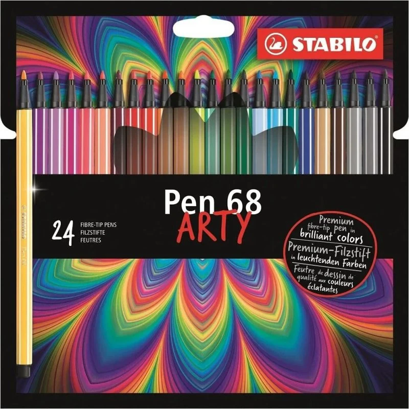 STABILO Pen 68 Arty filtpen – sæt med 24 farver