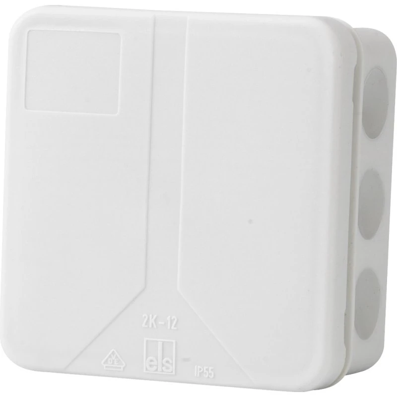 Membrandåse 2K12 IP55 85x85 mm lysegrå