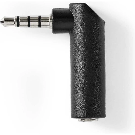 Nedis 3,5 mm stereoadapter 90° nikkeleret, sort