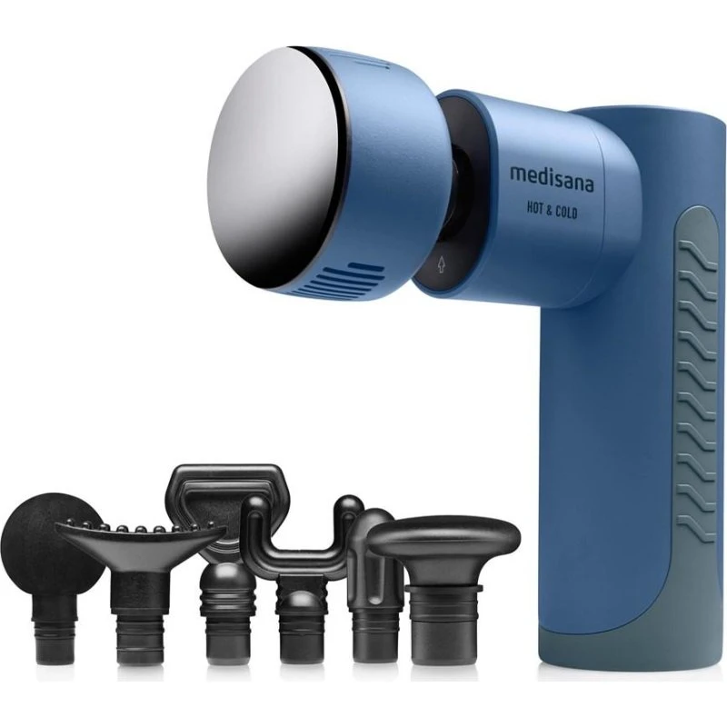 Medisana MG 600 Massagepistol Hot/Cold sort/blå, 6 hoveder