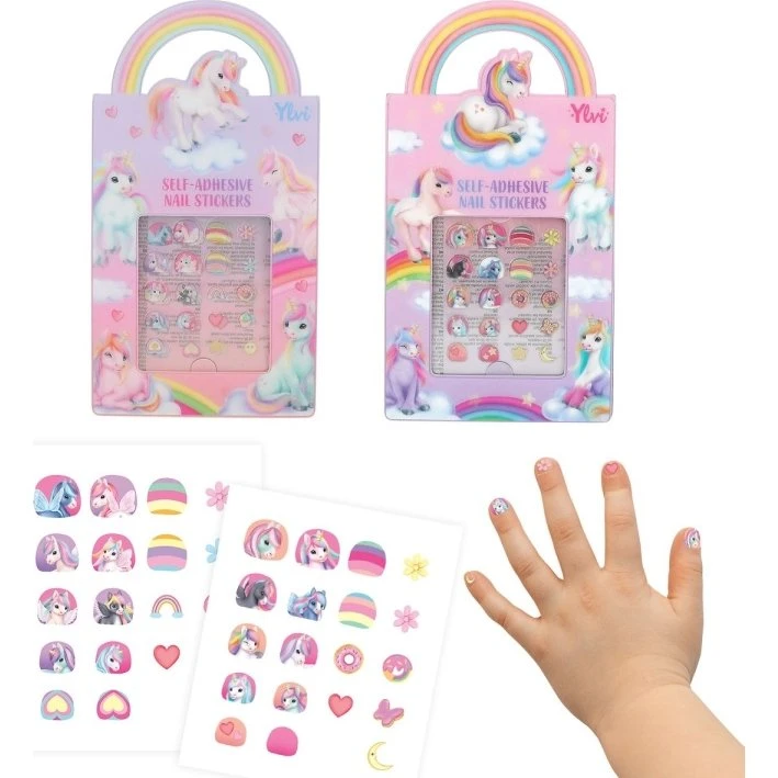 Ylvi Negleklistermærker 2 ark (40 stk) – enhjørninger & motiver