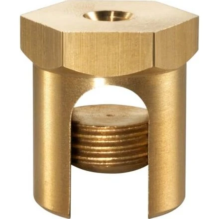 Splitbolt 2x16 mm² M6x25 messing/kobber