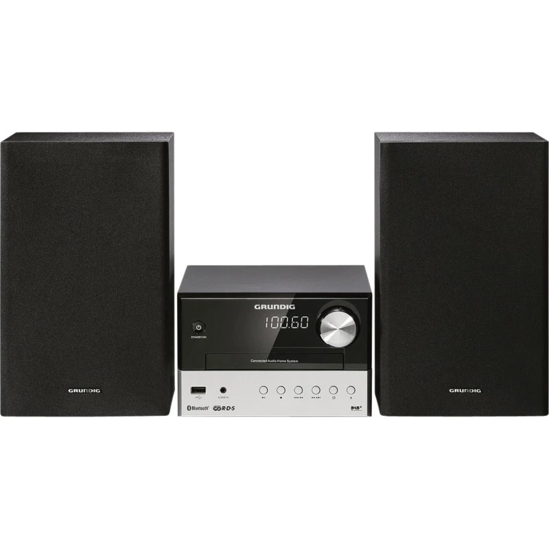 Grundig CMS 3000 BT DAB+ mikrosystem - CD/MP3, sølv/sort