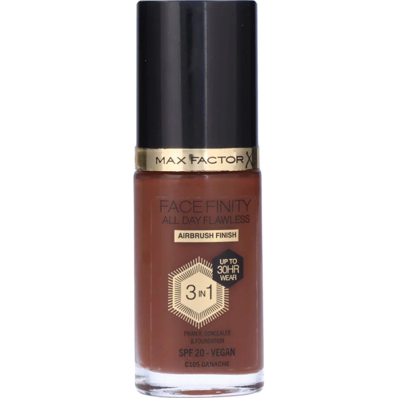 Max Factor Facefinity All Day Flawless 3‑i‑1 Foundation C105 Ganache 30 ml