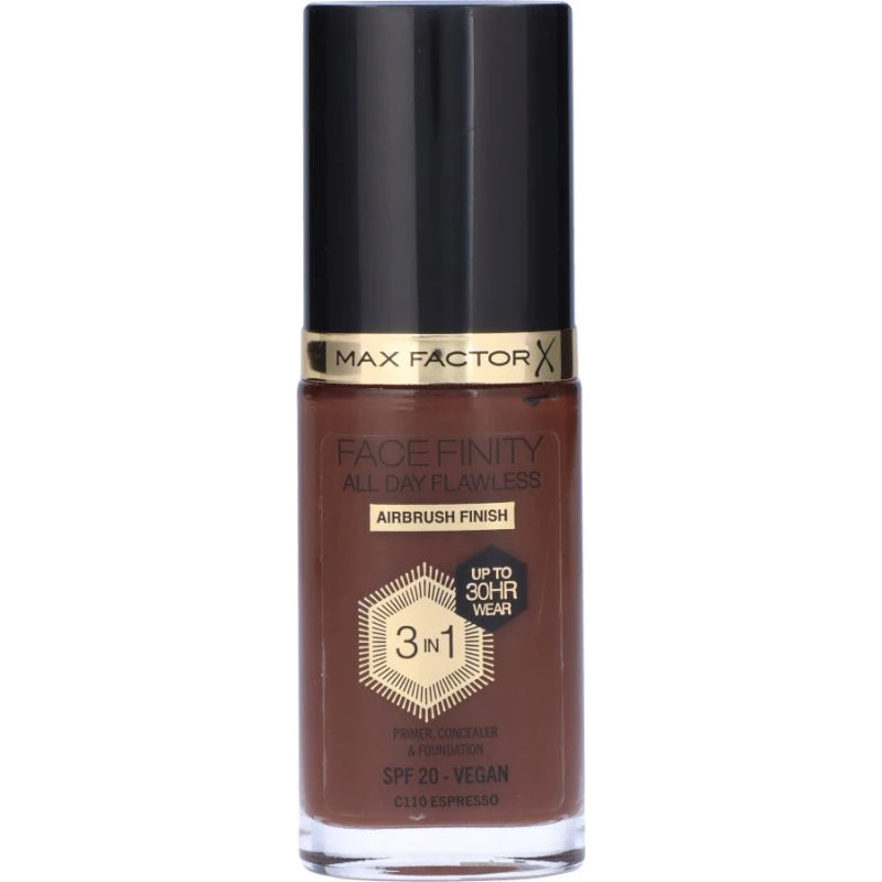 Max Factor Facefinity All Day Flawless 3‑i‑1 Foundation C110 Espresso 30 ml