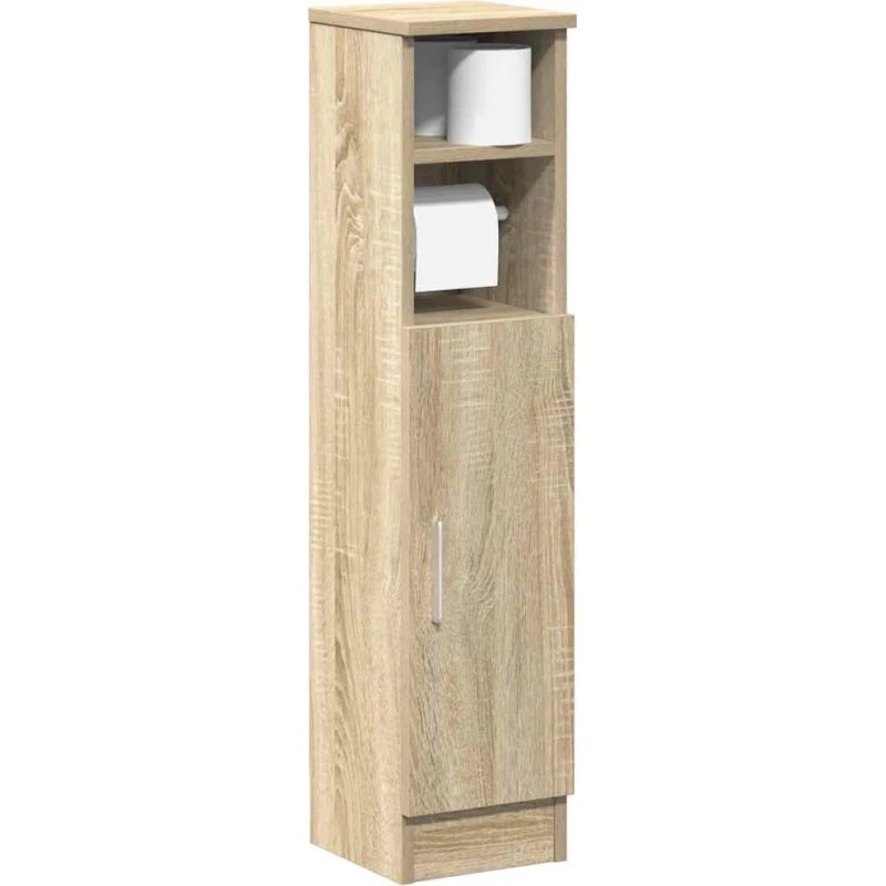 vidaXL badeværelsesskab m. rulleholder 20,5x22x90 cm Sonoma-eg