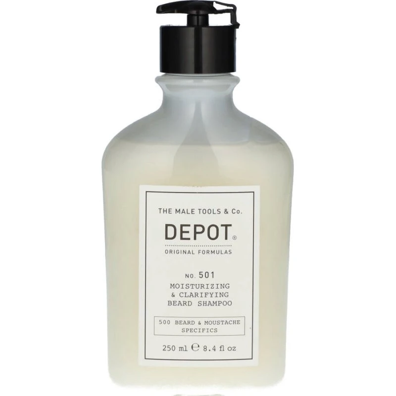 Depot No. 501 Fugtgivende og rensende skægshampoo 250 ml