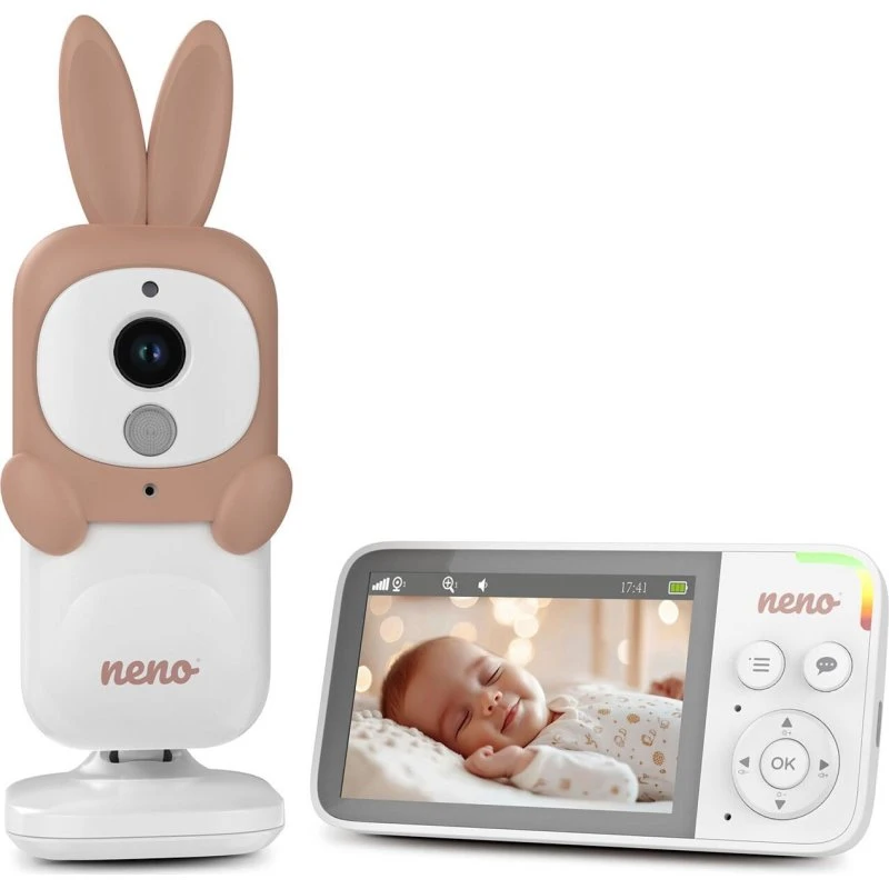Neno Lelu video-babyalarm 3,5" skærm, nattesyn & tovejskommunikation