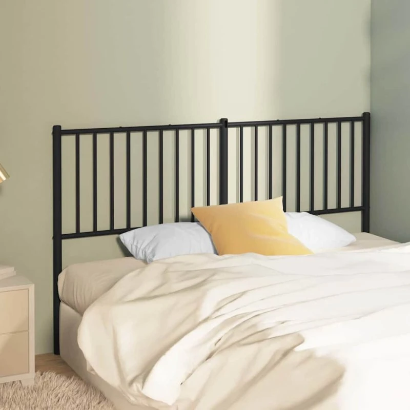 vidaXL sengegavl 160 cm metal, sort