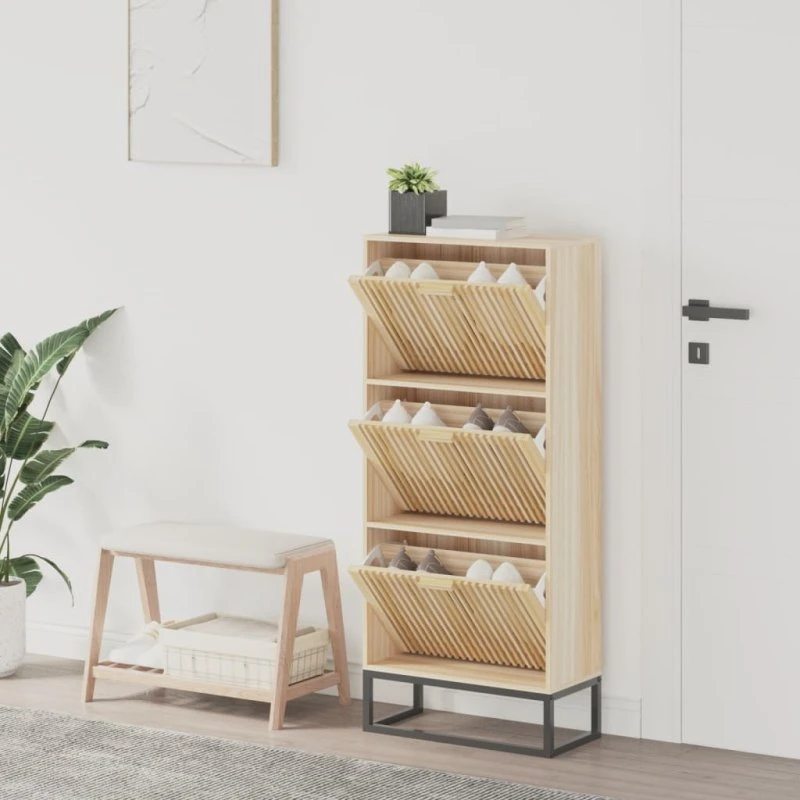 vidaXL skoskab 52x25x120 cm konstrueret træ, brun