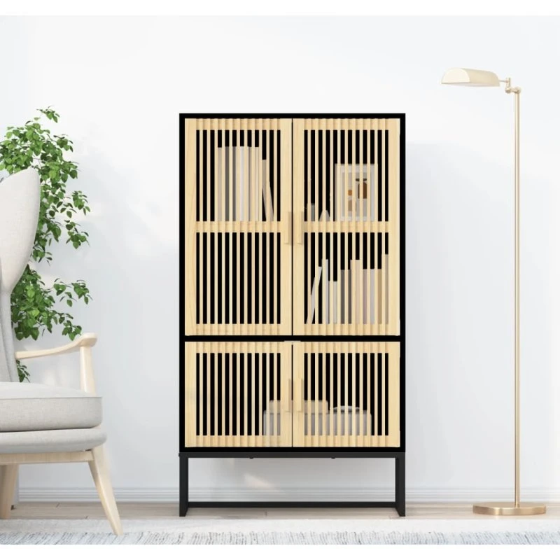 vidaXL højskab 70x35x125 cm konstrueret træ, sort