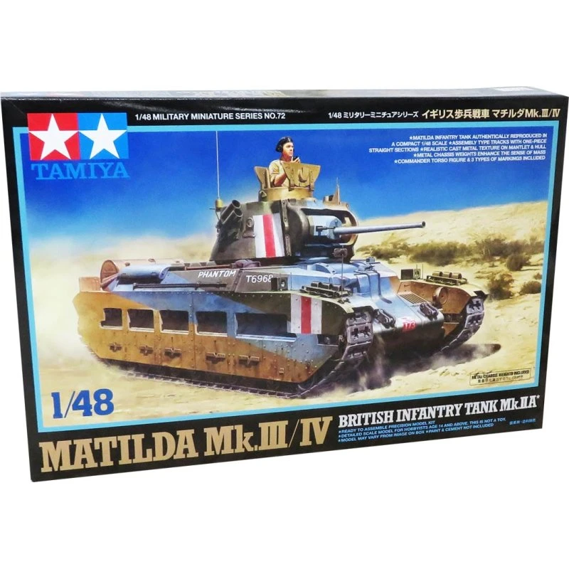 Tamiya Mathilda Mk.III/IV britisk kampvogn 1:48 byggesæt