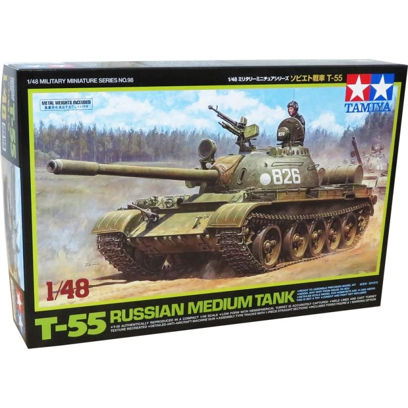 Tamiya T-55 russisk middelkampvogn 1:48 (19 cm)