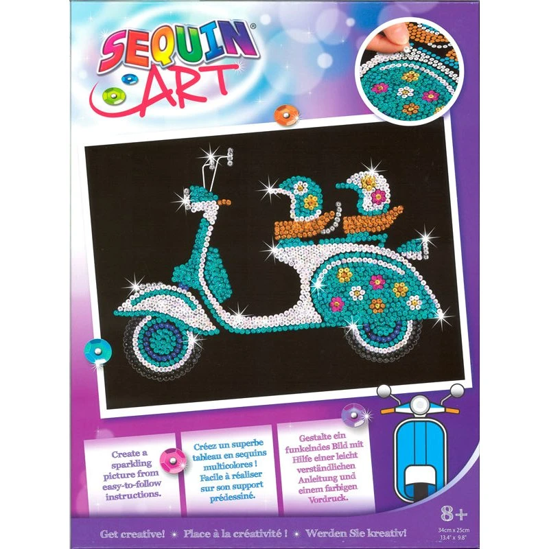 Sequin Art Scooter pailletbillede 25x34 cm
