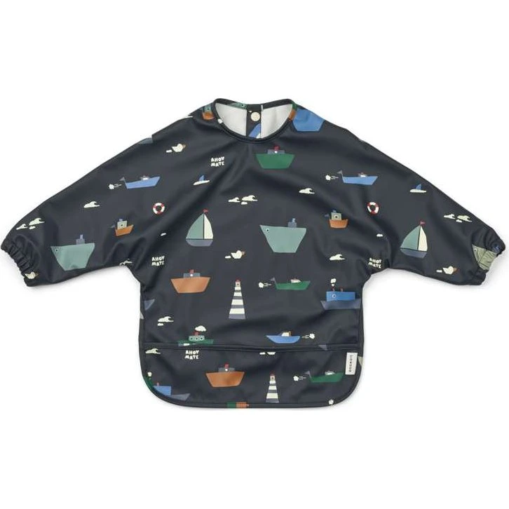 Liewood Merle Spiseforklæde med ærmer - Sailing/Classic Navy