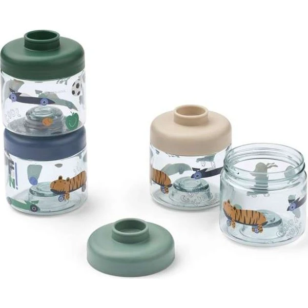 Liewood Dominique Tritan madbokse 4-pak 100 ml – Fun/Beach Blue