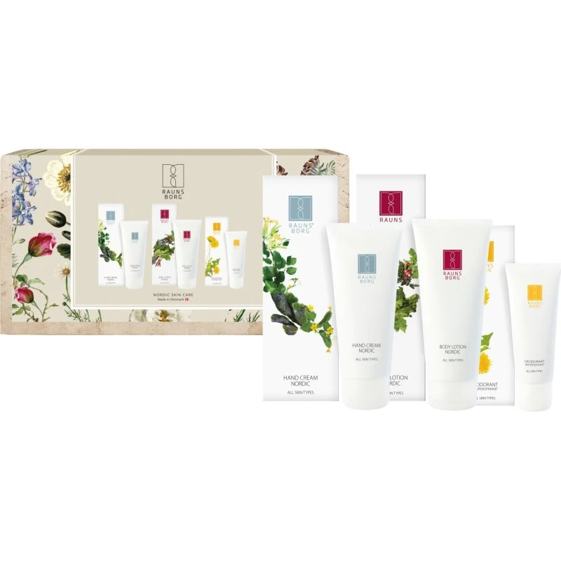 Raunsborg Daily Care Gaveæske - Håndcreme 200 ml, Bodylotion 200 ml, Deo 75 ml