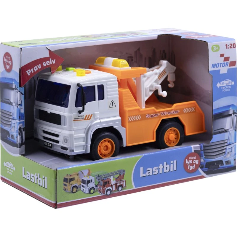 Motor 112 Kranbil 1:20 med lys og lyd, friktionsmotor (3+)
